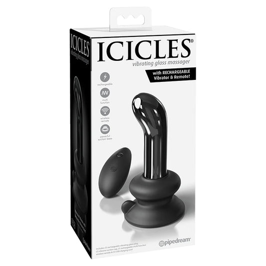 Icicles No.84 with rechargeable Vibrator and Remote-Black