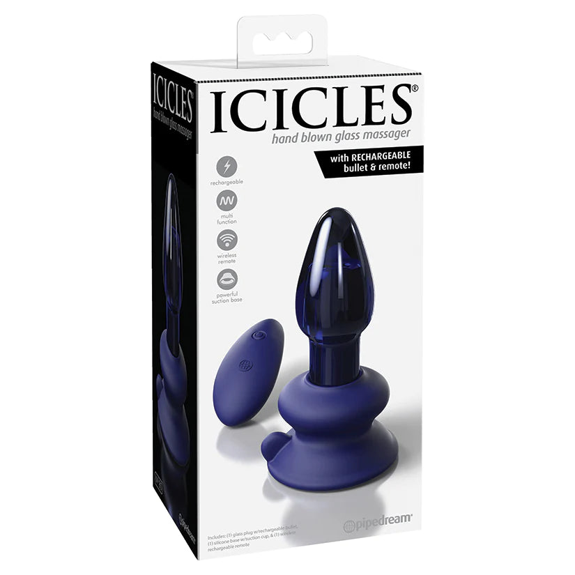 Icicles No.85 with rechargeable Vibrator and Remote-Blue
