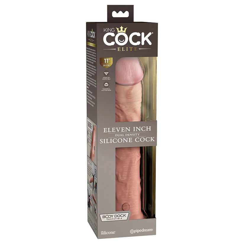 King Cock Elite Dual Density Silicone Cock- 11"