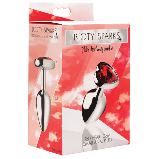 Booty Sparks Heart Red Gem- Anal Plug (SMALL-SINGLE)